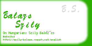 balazs szily business card